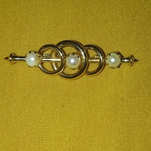 Faux Pearl Brooch